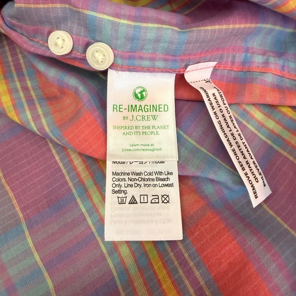 J. Crew Madras Plaid Shirt and Short Set L - Picture 6 of 14